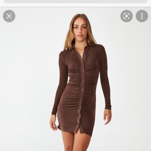 Cotton on Women's Bowie Long Sleeve Shirt Mini Dress